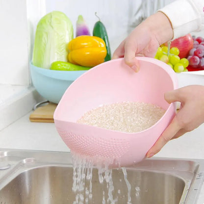 Rice Fruit Vegetable Bean Sieve Strainer Plastic Filter Kitchen Drain Basket Rice Bowl Strainer With Handle