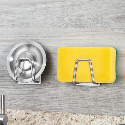 Sponges Holder Self Adhesive Sink Sponges Drain Drying Stainless Steel Holder Kitchen Sink Accessories