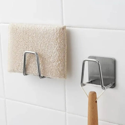 Sponges Holder Self Adhesive Sink Sponges Drain Drying Stainless Steel Holder Kitchen Sink Accessories